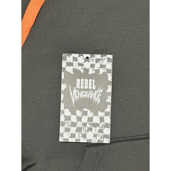 Rebel Vengeance Black Skeleton Napoleon Sweatshirt Fleece Hoodie Mens Size L - Picture 8 of 8